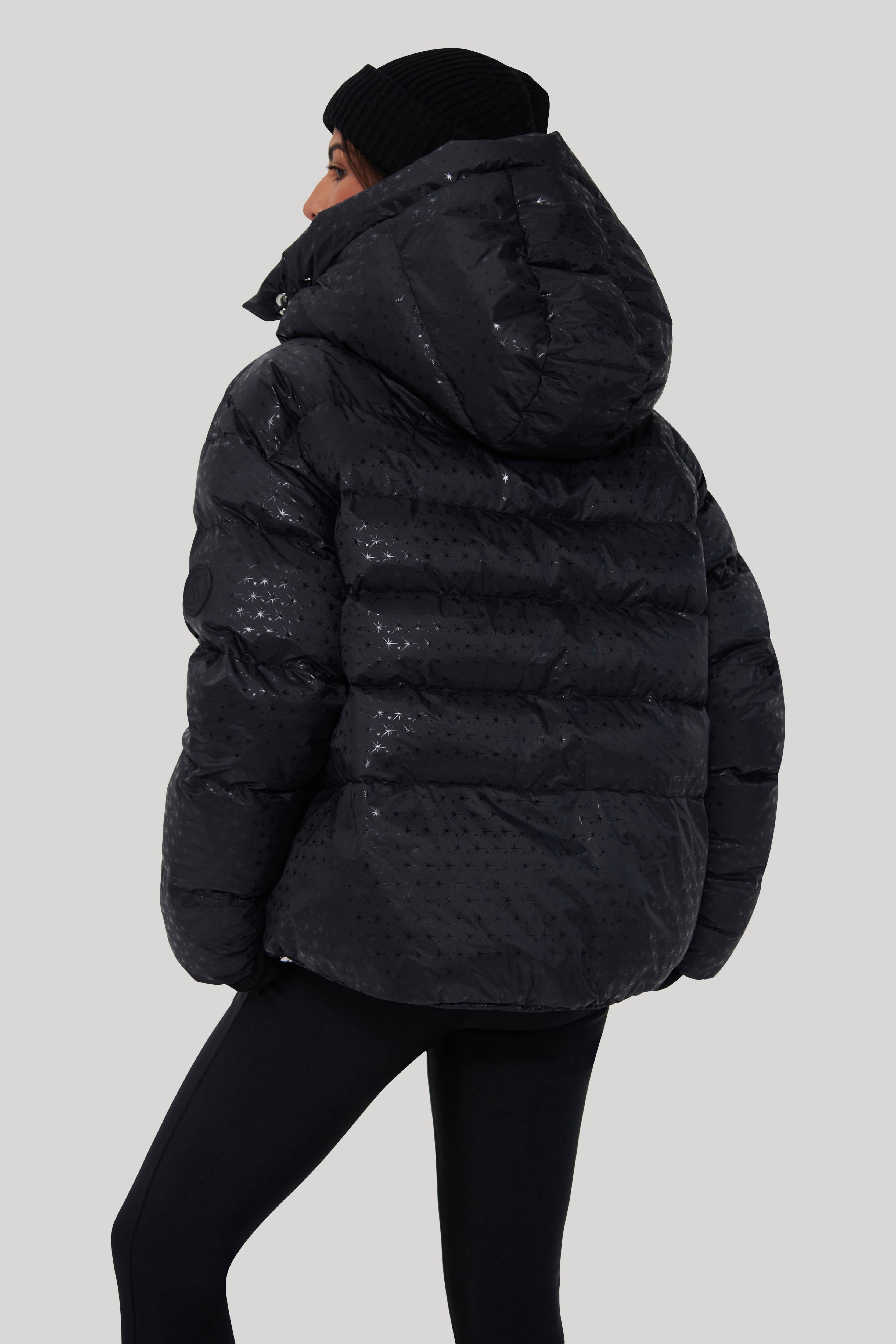 Black puffer ski jacket online