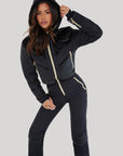 Chevron Ski Suit - Black Velvet