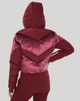 Chevron Ski Suit - Cabernet Velvet