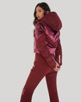 Chevron Ski Suit - Cabernet Velvet