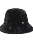 Mink Faux Fur Bucket Hat - Black