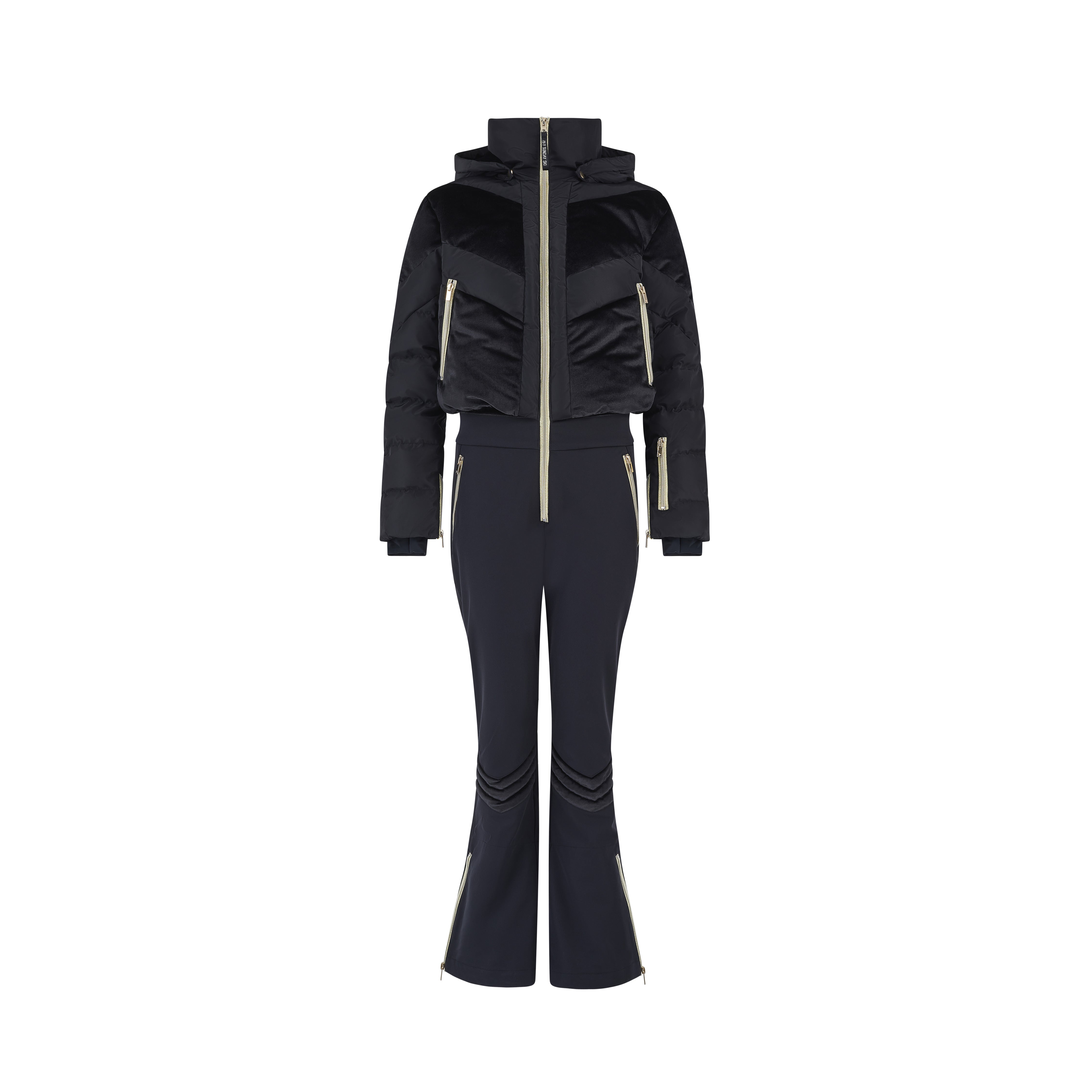 Chevron Ski Suit - Black Velvet