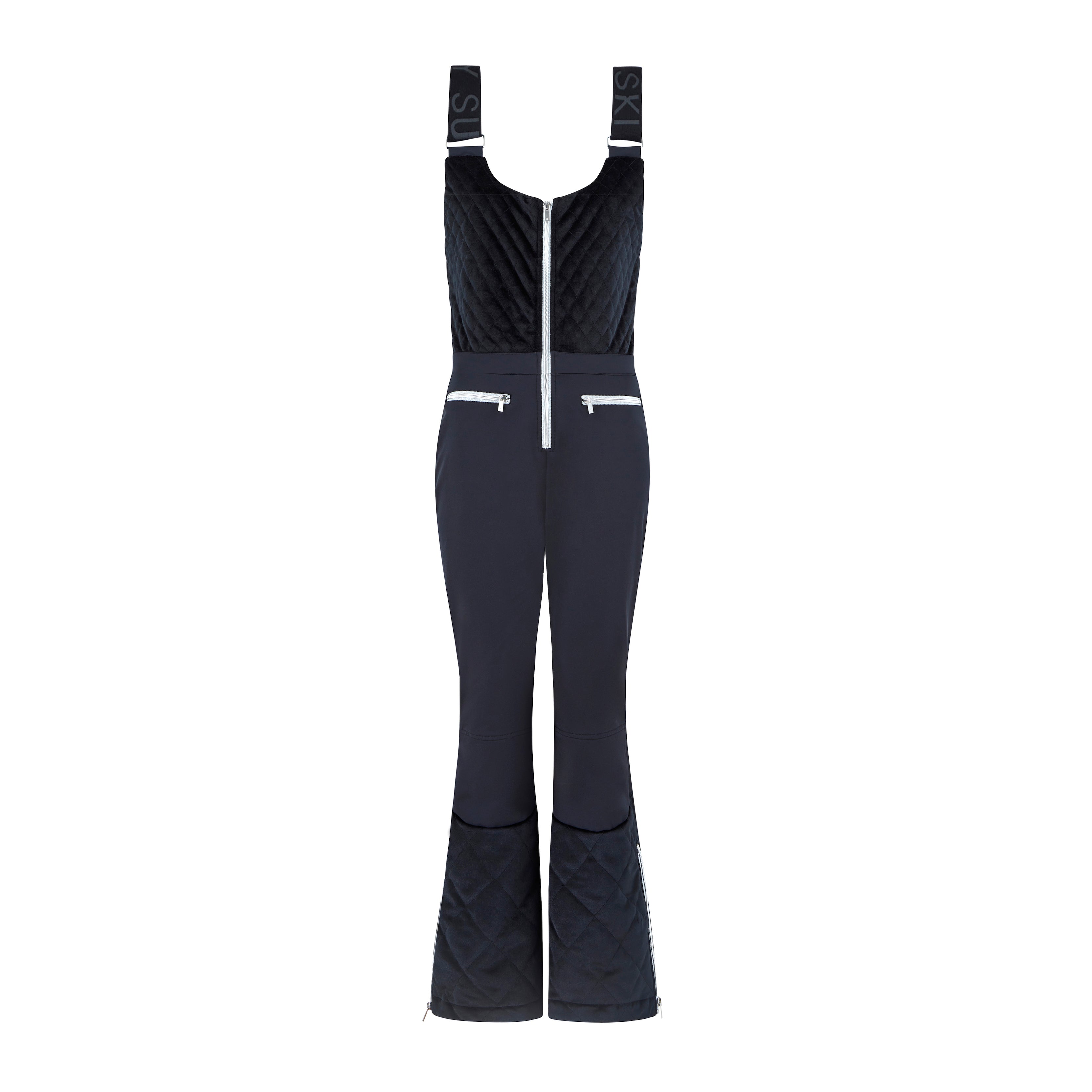 Quilted Velvet Ski Overall Noir