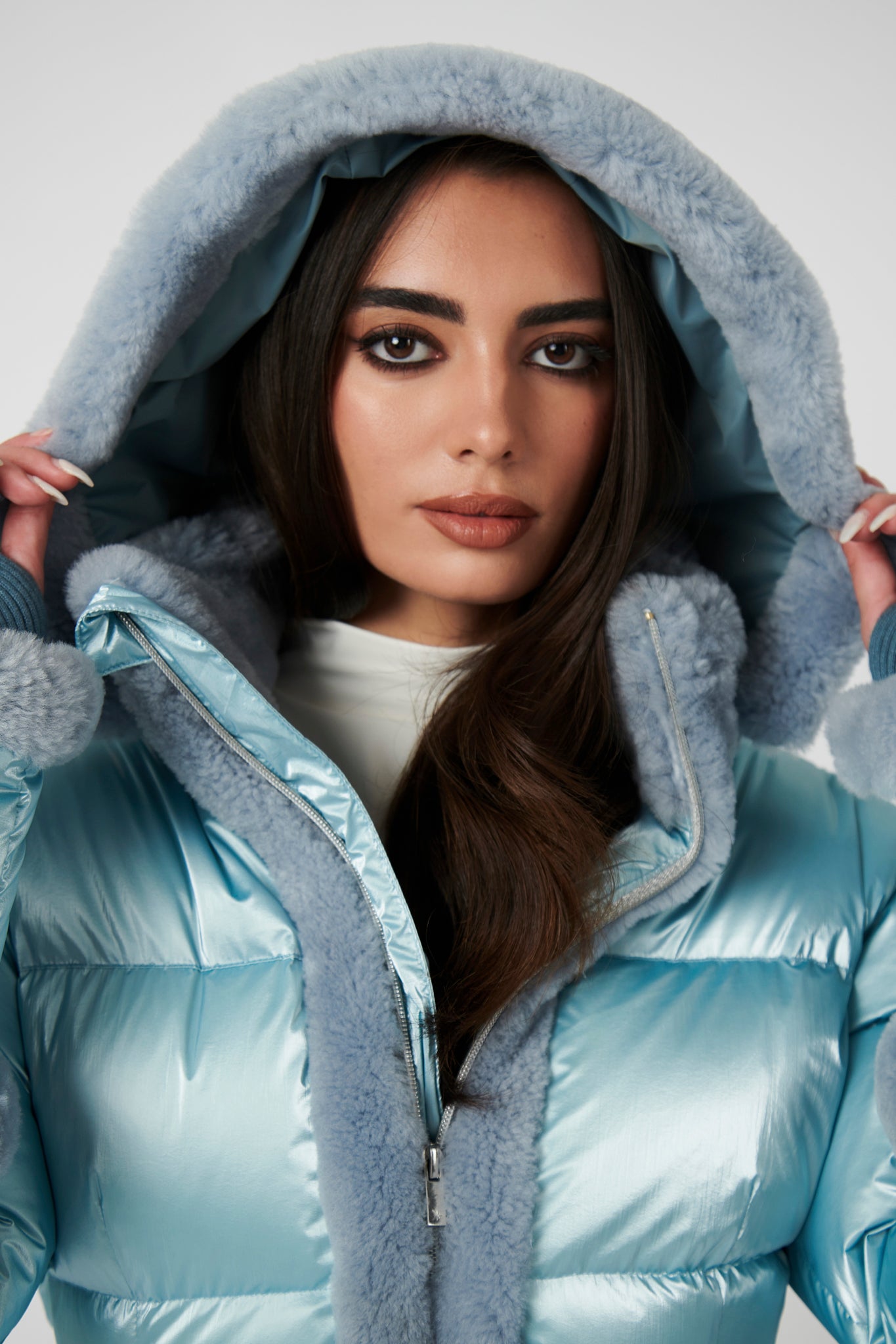 Ski coat with hot sale fur hood